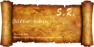 Siffer Robin névjegykártya